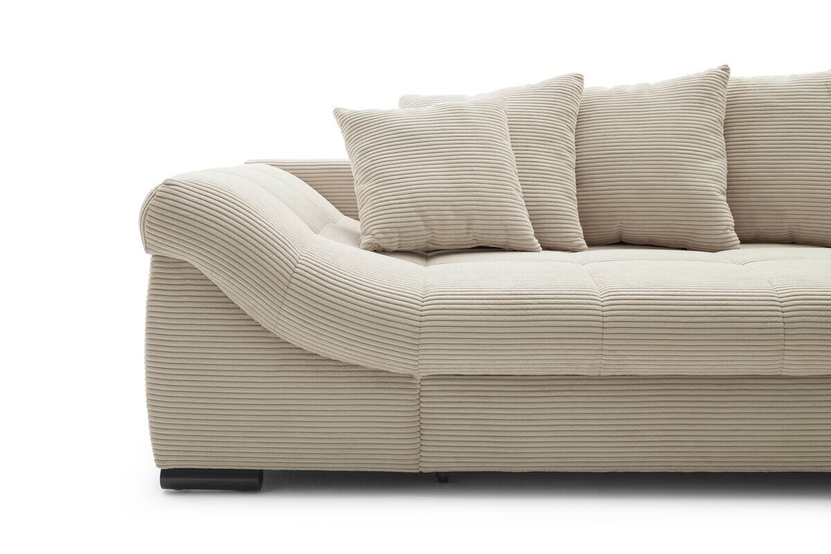 Ecksofa mit Bettfunktion natur Microfaser B/H/T: ca. 303x88x202 cm