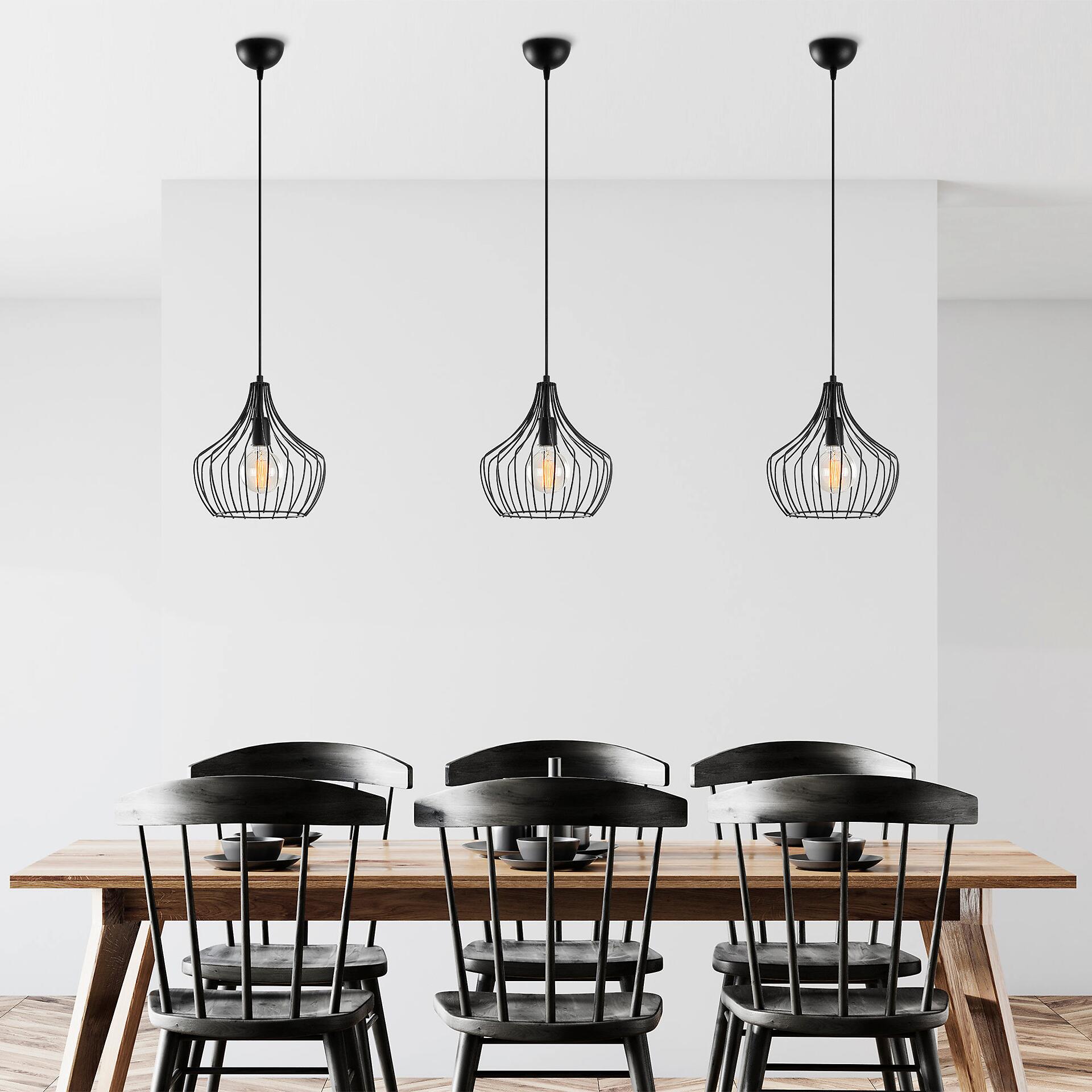 Opviq Pendelleuchte Mezopotamya schwarz B/H/T/L/D: ca. 27x126x27x27x27 cm E27 1 Brennstellen