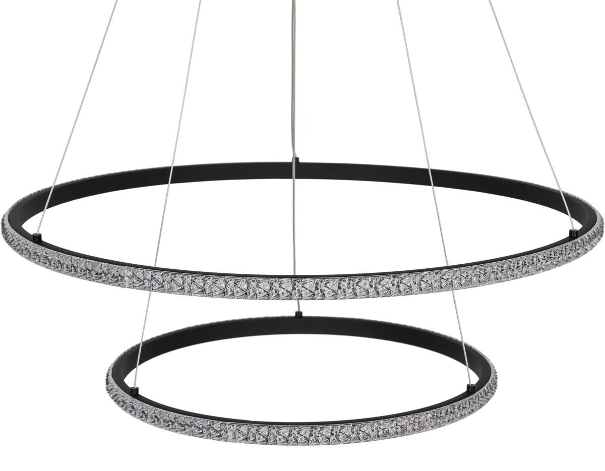 POCOline LED-Pendelleuchte Aletta schwarz Metall Acryl H/D: ca. 120x60 cm