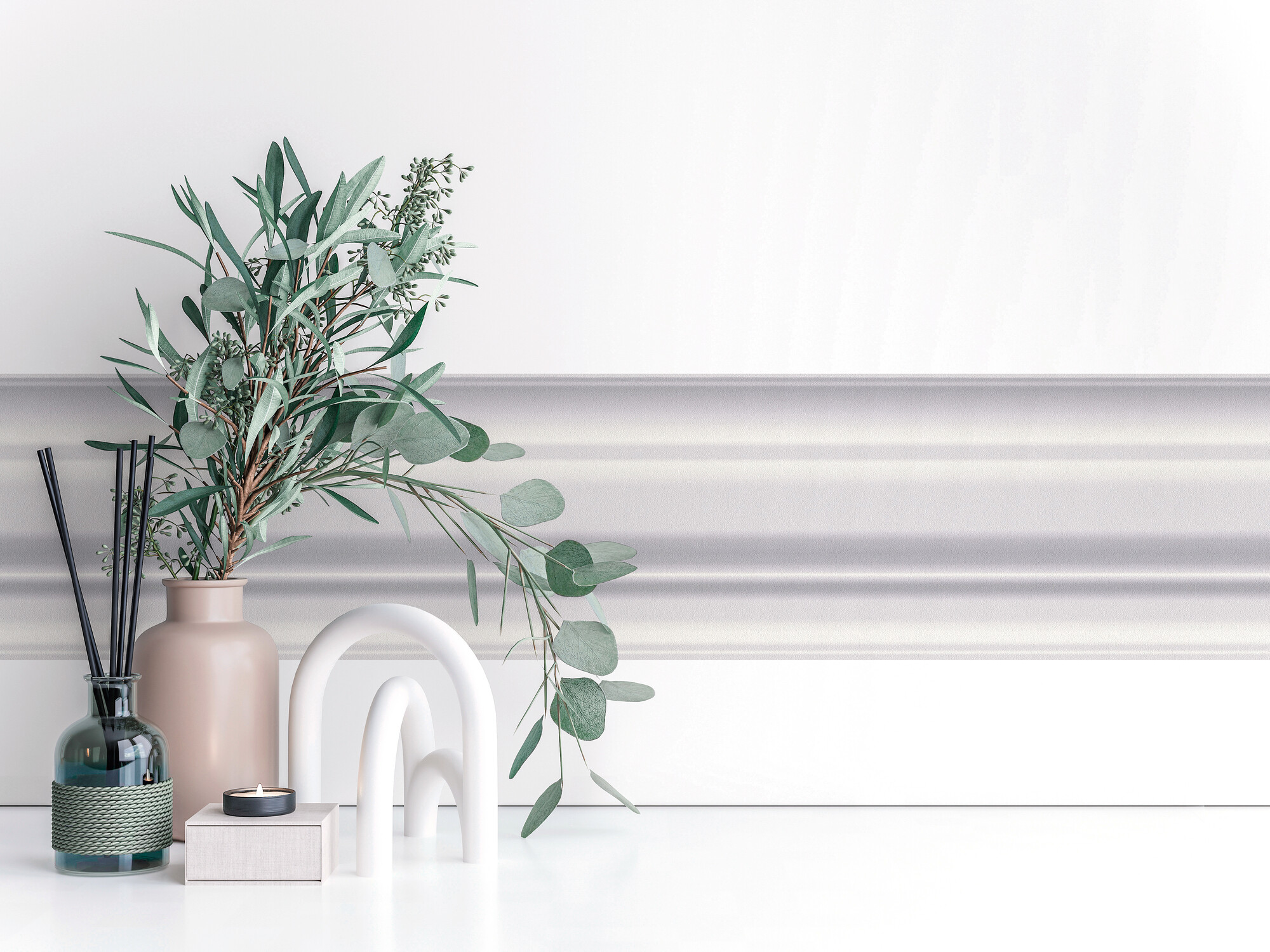 A.S.Creation Bordüre weiß grau B/H/D: ca. 17x500x6,8 cm