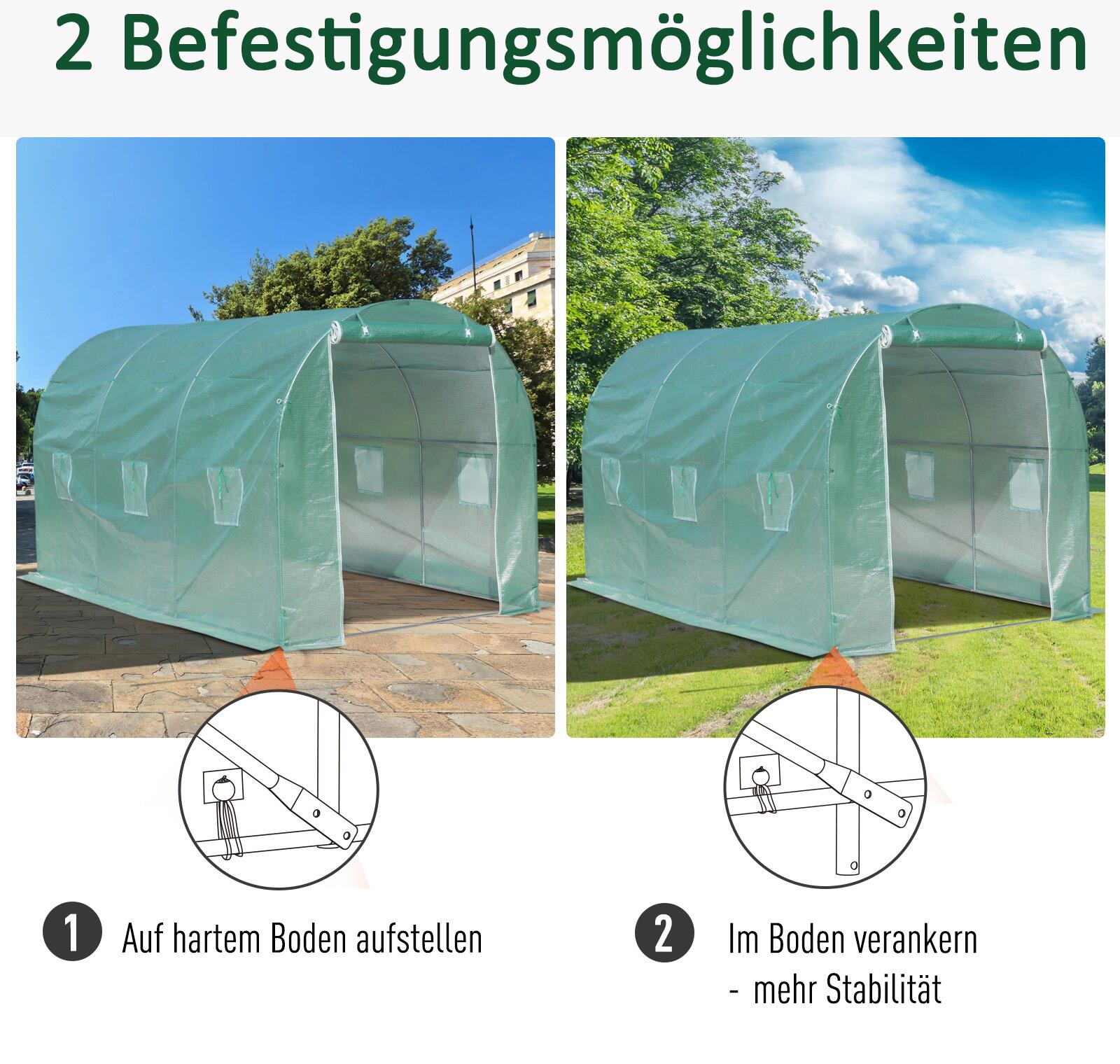 Outsunny Foliengewächshaus B/H/L: ca. 200x210x500 cm