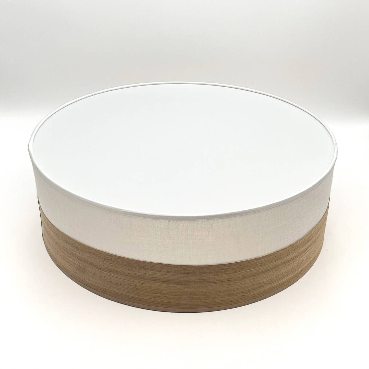 Lamkur Deckenleuchte Eiche weiß PVC Holz B/H/L: ca. 45x15x45 cm E27 2 Brennstellen