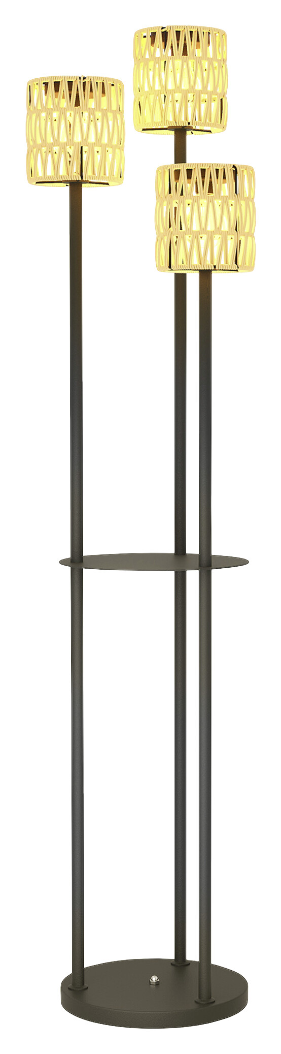 Outsunny Stehlampe gelb Rattan Stahl B/H/L: ca. 37x144x37 cm