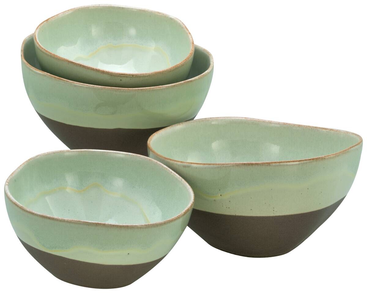 CreaTable Bowl-Set Basalt Bio salbei Steinzeug