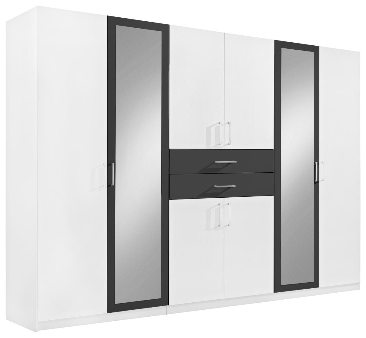 Kleiderschrank Diver weiß Graphit B/H/T: ca. 270x210x58 cm