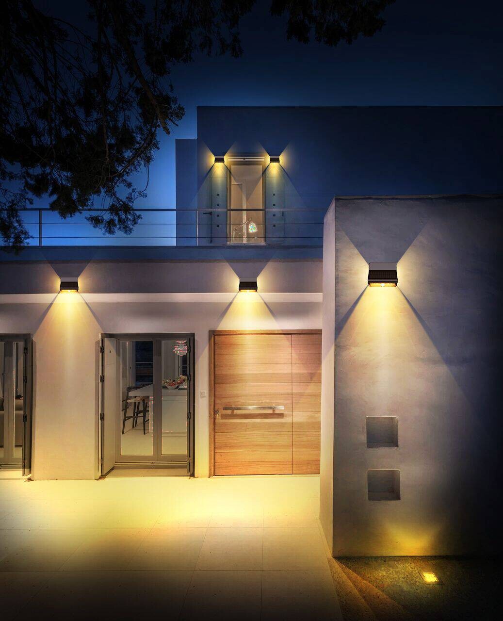 Solar-Wandleuchte B/H/L: ca. 7x10,5x12 cm