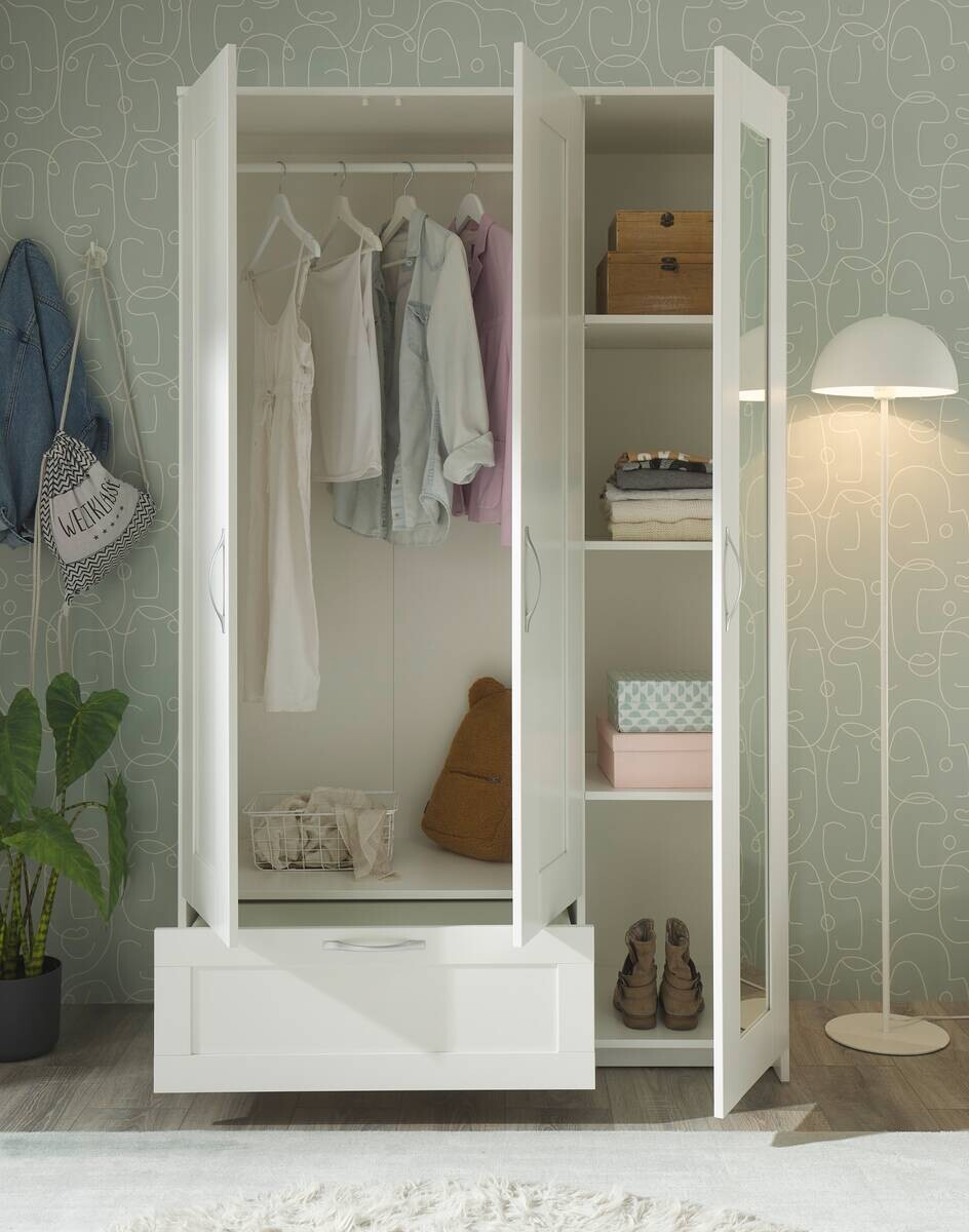 Kleiderschrank weiß B/H/T: ca. 117x191x50 cm