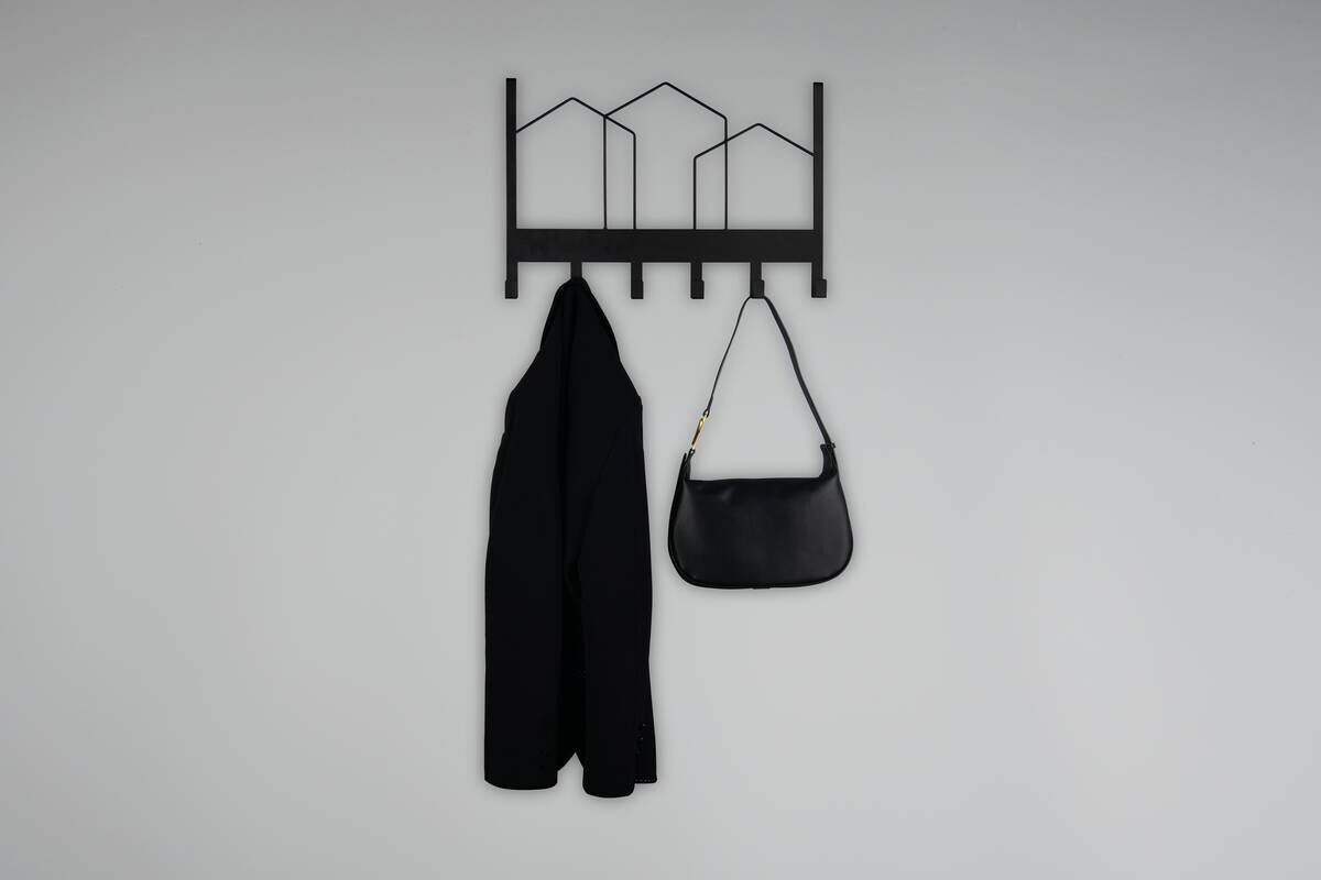 Türgarderobe Chalotte schwarz Metall B/H/T: ca. 48x33x2 cm Türgarderobe Chalotte schwarz Metall B/H/T: ca. 48x33x2 cm