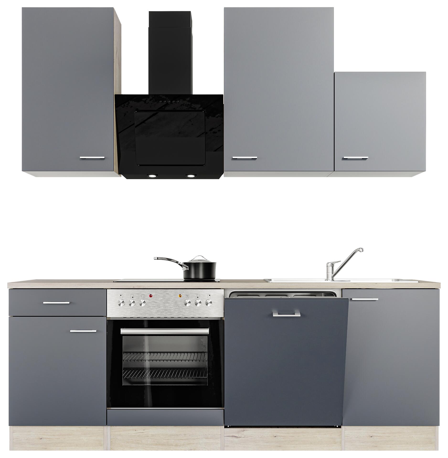 Flex-Well Küchenblock Morena Basalt matt B/H/T: ca. 220x234x60 cm