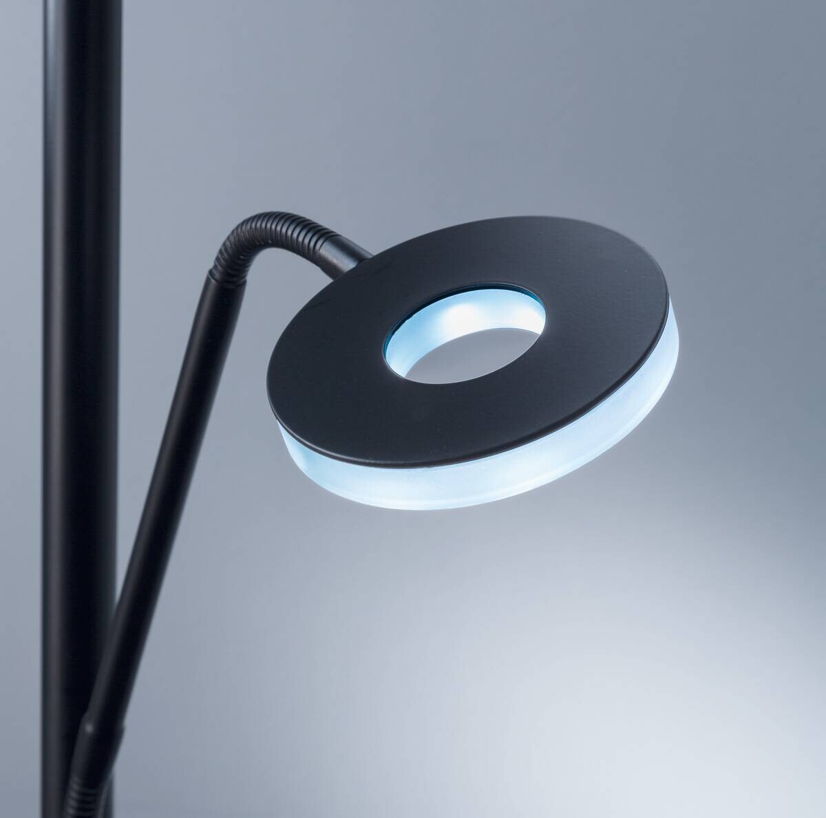 Fischer & Honsel LED-Stehleuchte 40318 Chrom schwarz Metall B/H/T: ca. 35x180x50 cm 1 Brennstellen