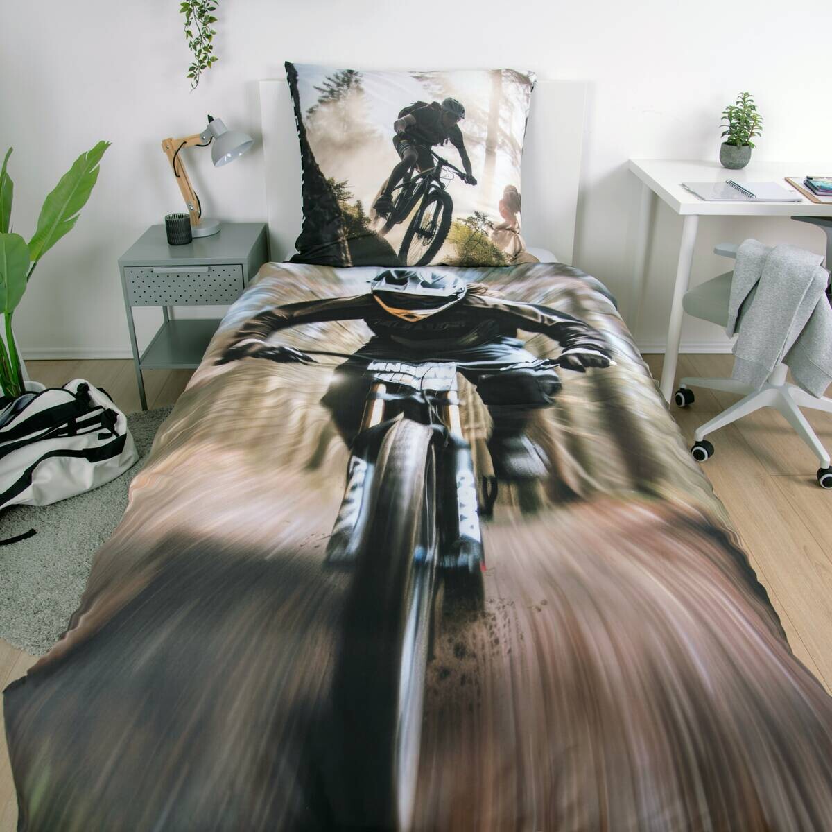 Microfaser Bettwäsche Mountainbike bunt Polyester
