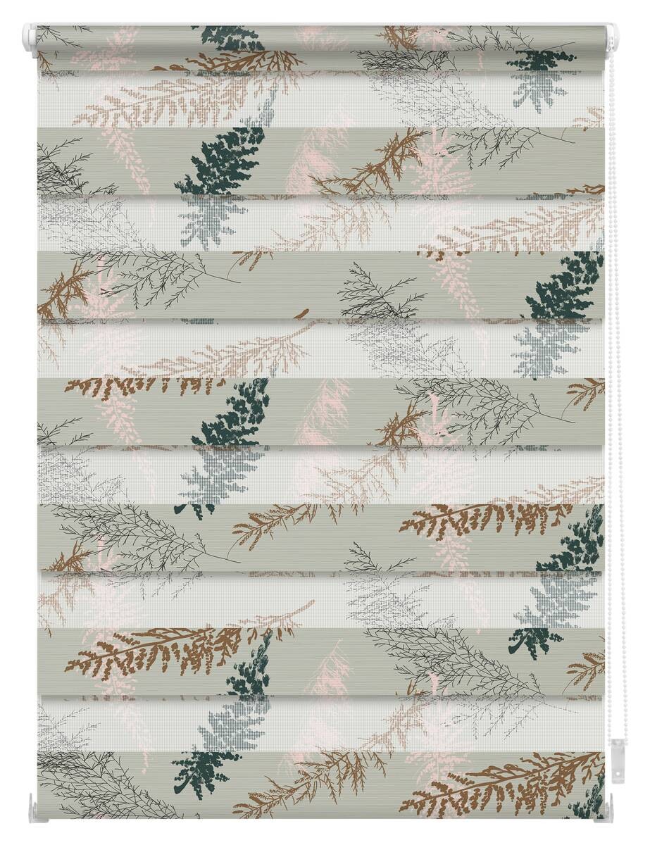 LICHTBLICK Doppelrollo Duo Fir Branches blau B/T: ca. 100x150 cm