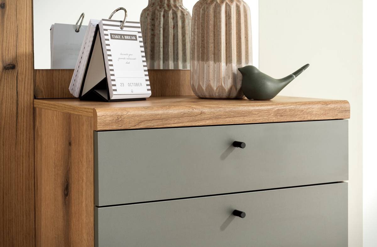 Kompaktgarderobe Alva Eiche Evoke Coast Nachbildung salbei B/H/T: ca. 110x200x34 cm