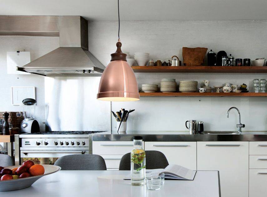 Näve Leuchten Pendelleuchte NV6076147 Kupfer Metall H/D: ca. 90x25 cm E27 1 Brennstellen