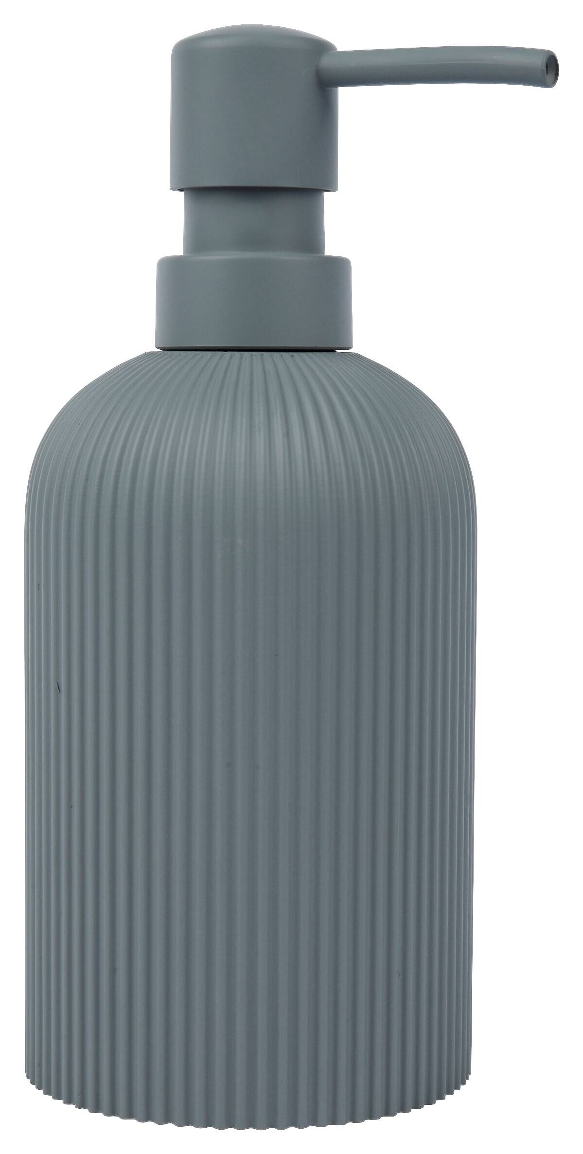 Seifenspender Samos grau Polyresin B/H: ca. 7,7x17,6 cm