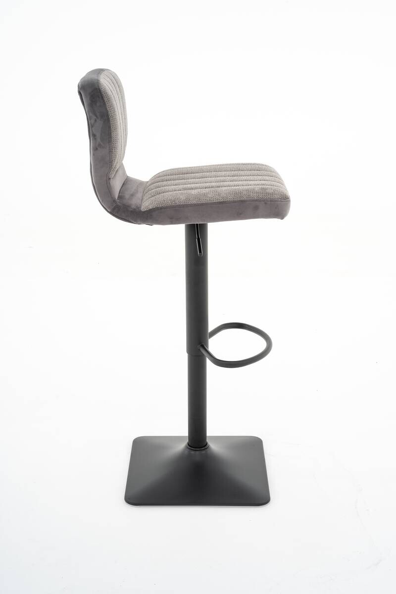 Barhocker FM-175-1 grau Microfaser Samt B/H/T: ca. 41x109x48 cm