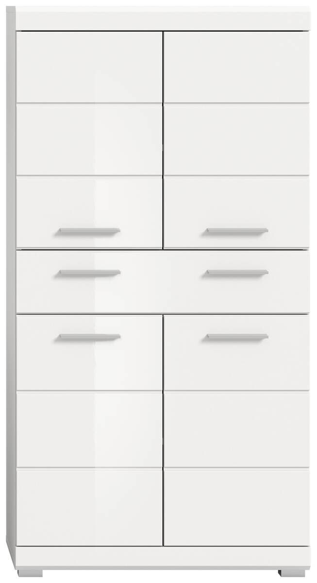 Badezimmer-Set Scout weiß weiß Hochglanz B/H/T: ca. 74x141x31 cm