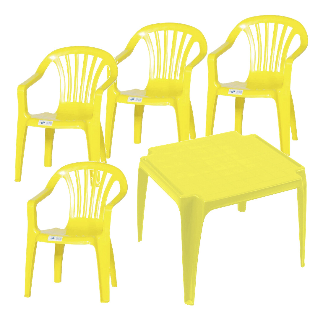 ProGarden Kindermöbel-Set gelb Kunststoff B/H/L: ca. 38x53x43 cm