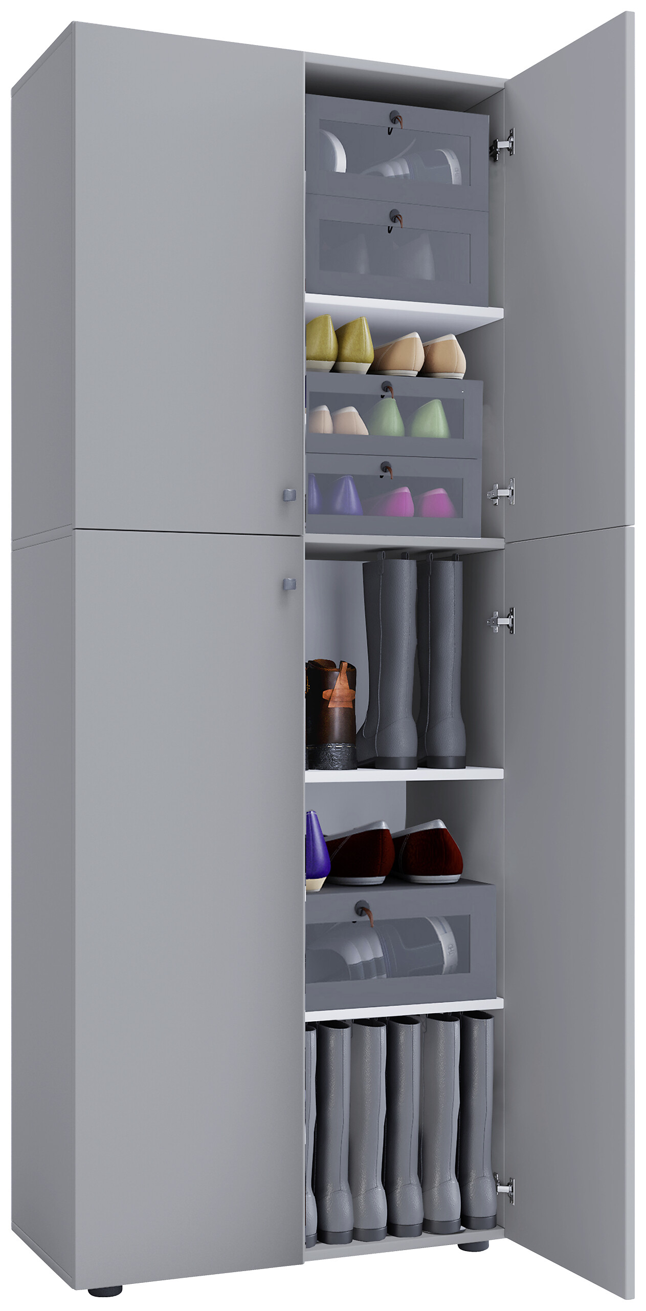 Schuhschrank Lona XXL grau weiß B/H/T: ca. 70x182x39 cm Schuhschrank Lona XXL grau weiß B/H/T: ca. 70x182x39 cm