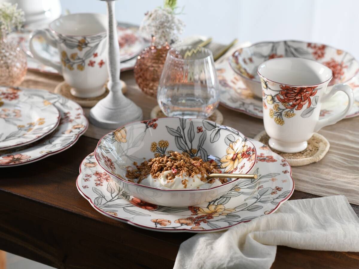 CreaTable Kombiservice Fiore bunt Steingut 16 tlg.