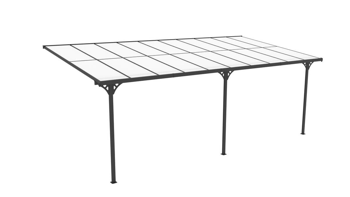 Westmann Terrassenüberdachung Bruce schwarz Aluminium B/H/L: ca. 617x270x300 cm