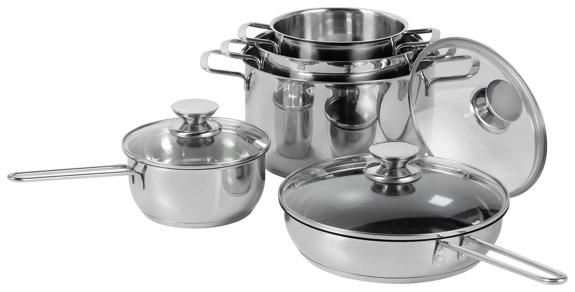 Topfset silber Edelstahl 5 tlg.