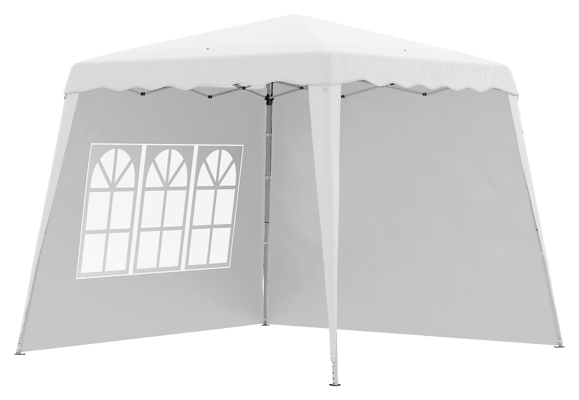 Outsunny Pavillon weiß Edelstahl B/H/L: ca. 240x240x250 cm