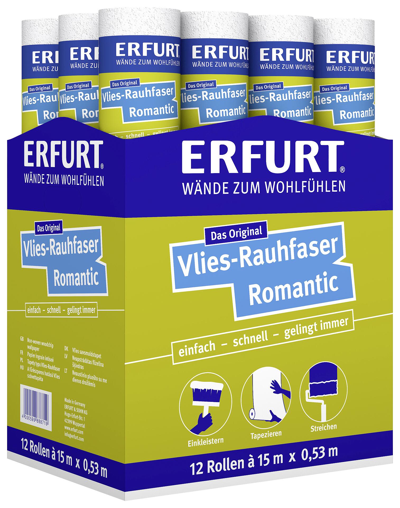 Erfurt Rauhfaser Romantic weiß B/L: ca. 53x1500 cm strukturiert