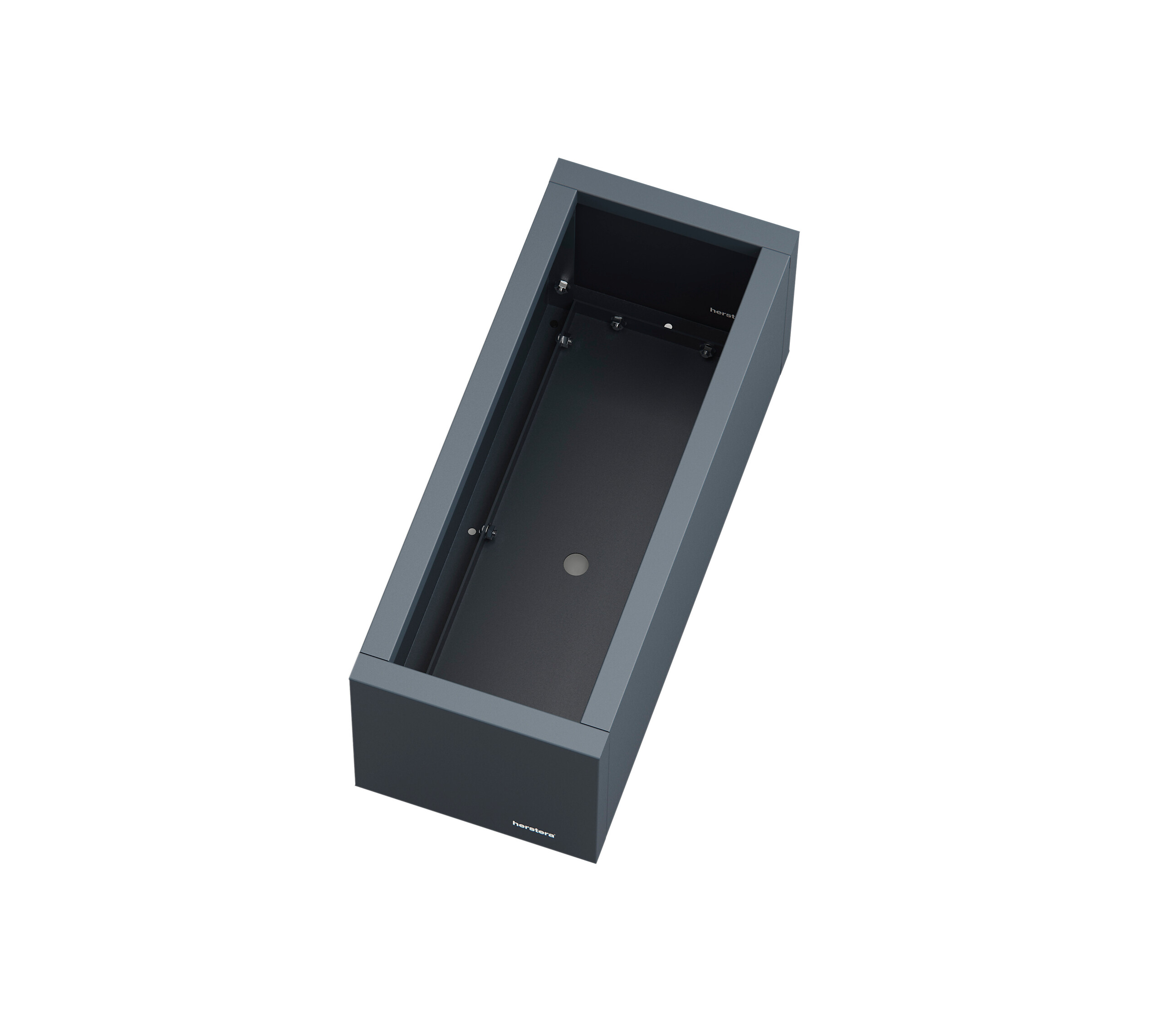 Herstera Garden Pflanzkübel Cube anthrazit Metall B/H/L: ca. 60x25x25 cm