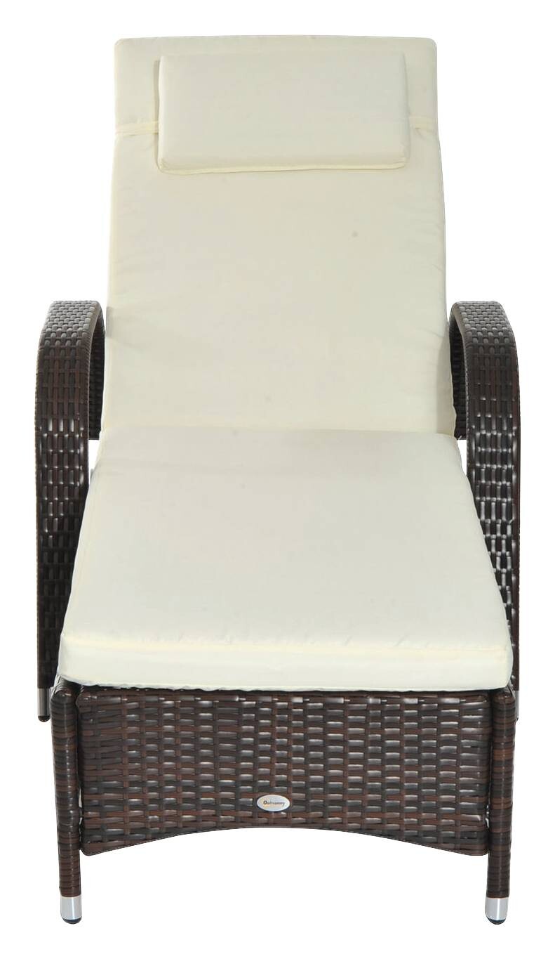 Outsunny Sonnenliege braun Metall B/H/L: ca. 73x103x200 cm