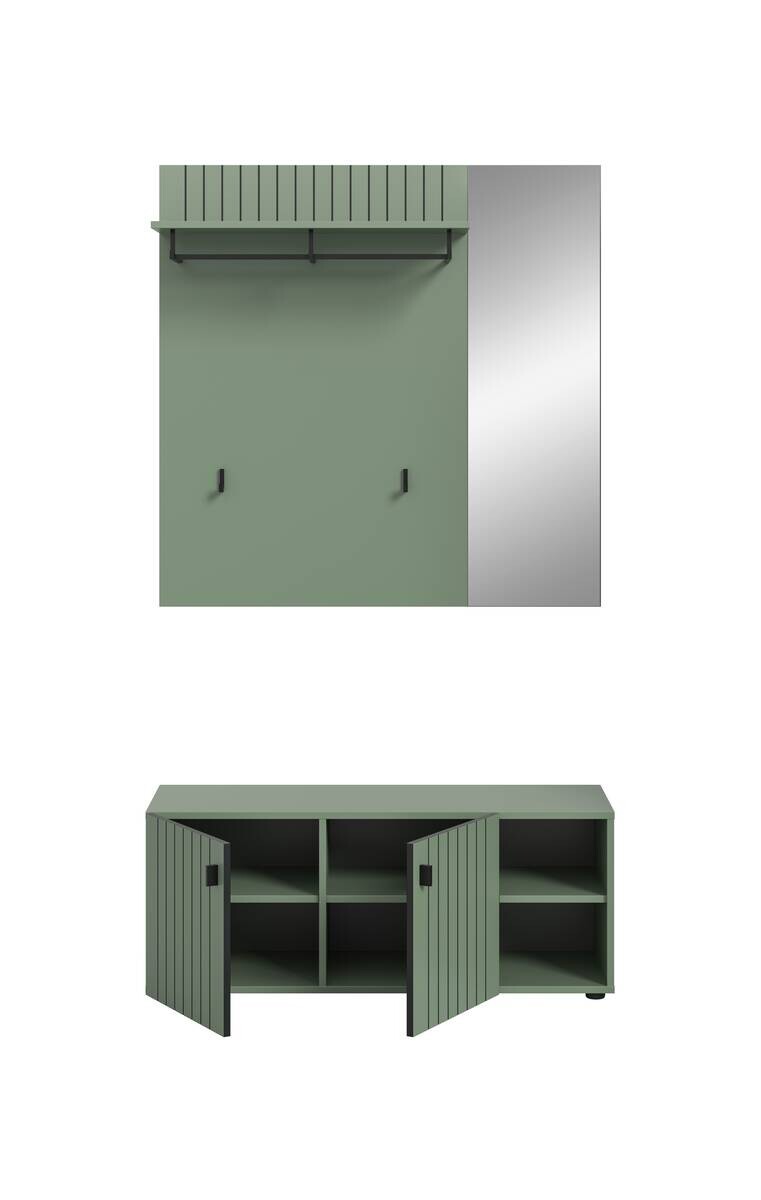 Garderobenset STATION grün B/H/T: ca. 106x192x37 cm