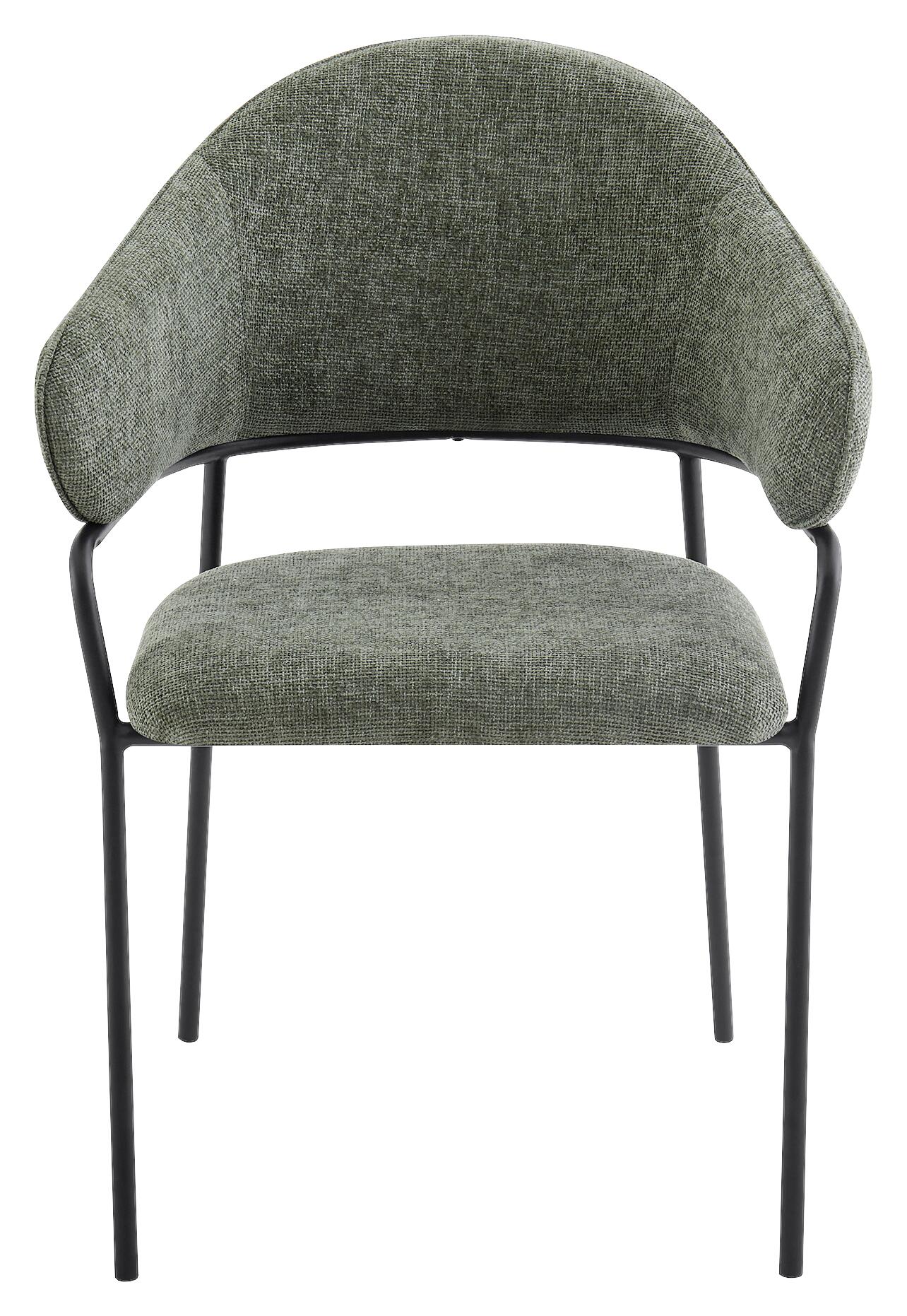 Stuhl CURVE, 2er-Set grün Stoff B/H/T: ca. 60x86x58 cm