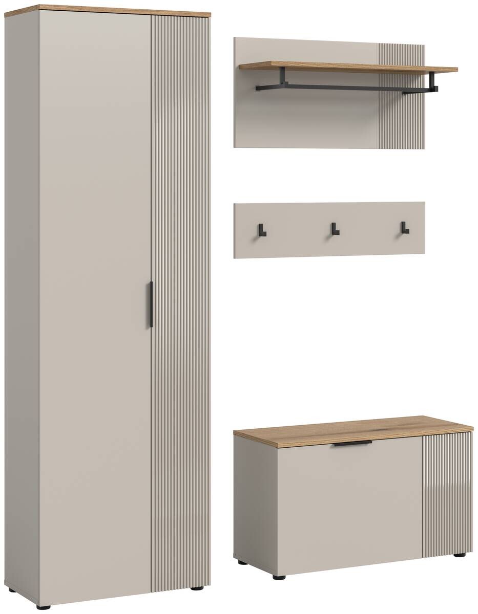 Garderobe Slide Kaschmirgrau Nachbildung Evoke Oak Nachbildung B/H/T: ca. 155x190x36 cm