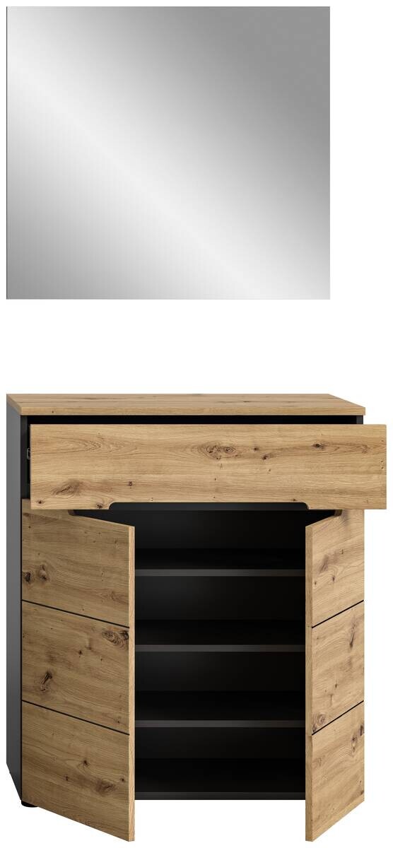 Garderobe CANU edles Basaltgrau Nachbildung Eiche Artisan Nachbildung B/H/T: ca. 80x190x37 cm