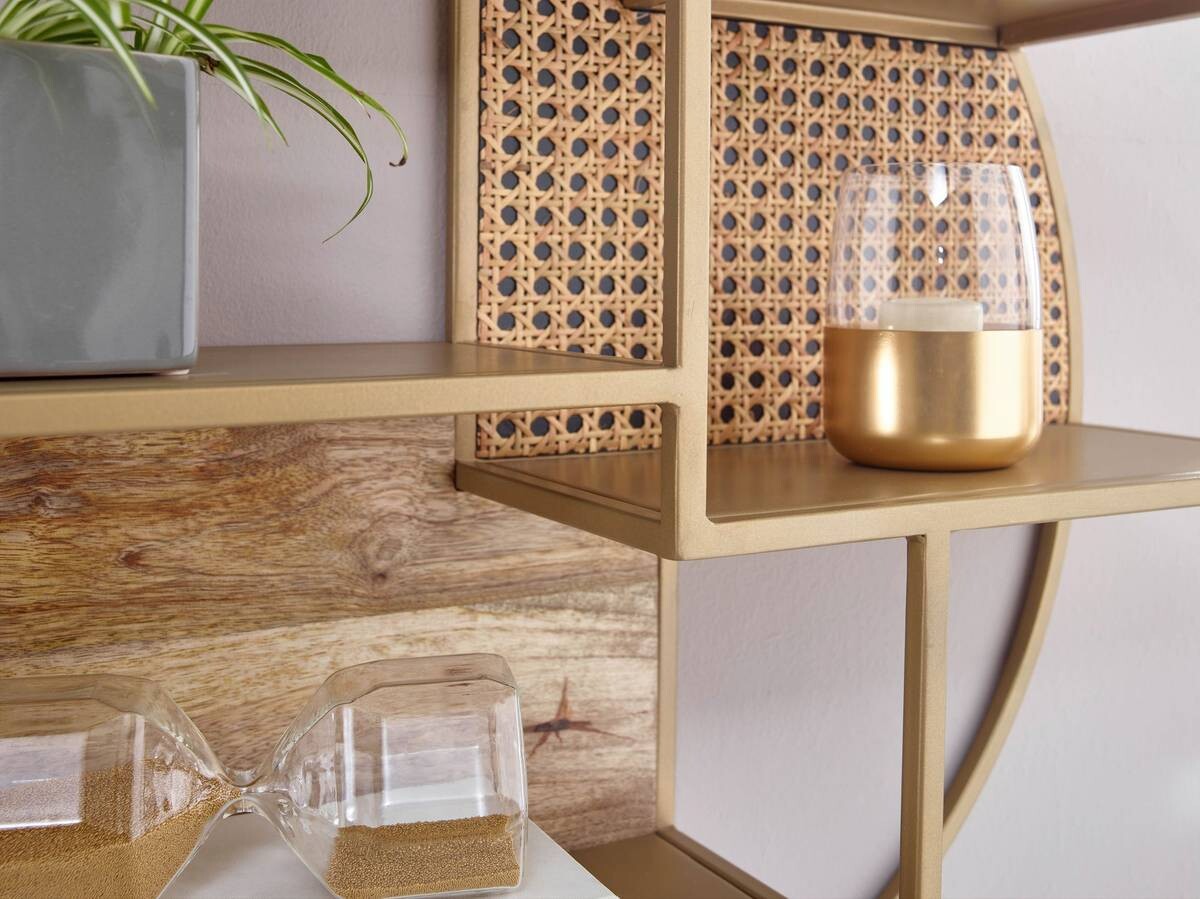 Wandregal messing pulverbeschichtet natur B: ca. 62 cm