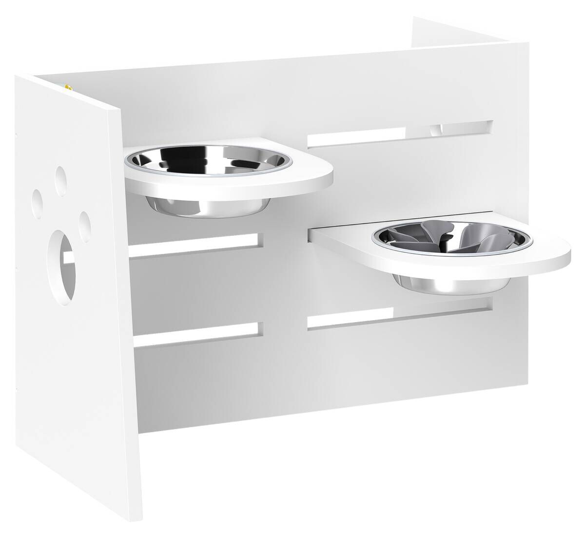 PawHut Hundenapf weiß Stahl B/H/L: ca. 58,5x40x63 cm