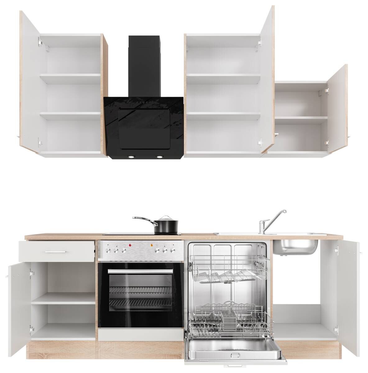 Küchenblock Samoa weiß B/H/T: ca. 220x234x60 cm