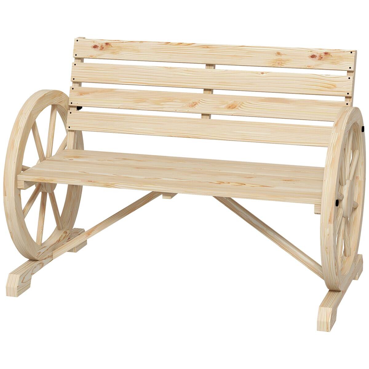 Outsunny Gartenbank natur Holz B/H/L: ca. 56x105,5x79 cm