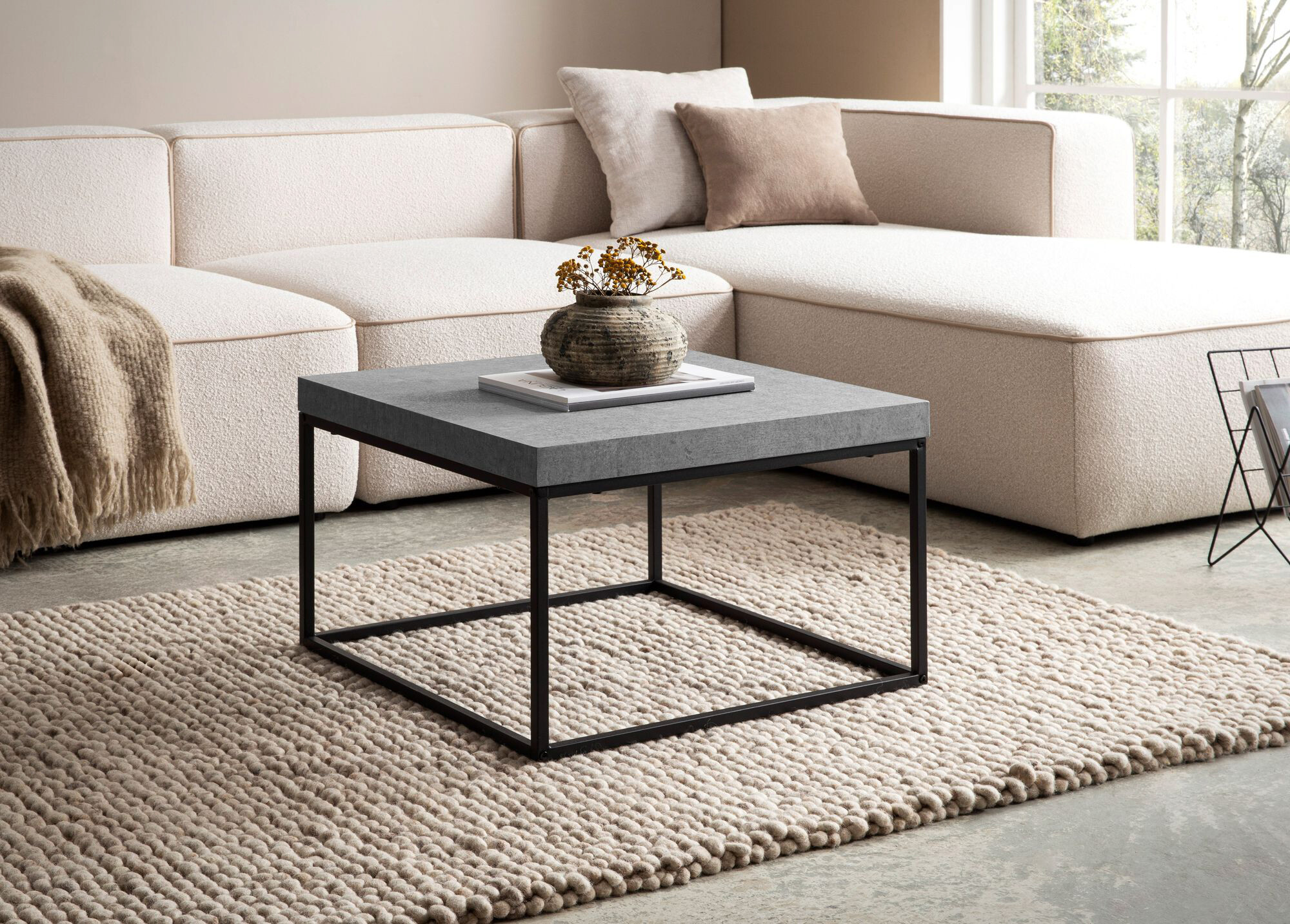 Wohnling Couchtisch Beton B/H/T: ca. 60x38x60 cm