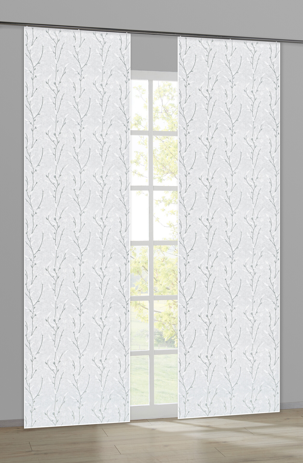 POCOline Schiebevorhang Barbara grau B/L: ca. 60x245 cm