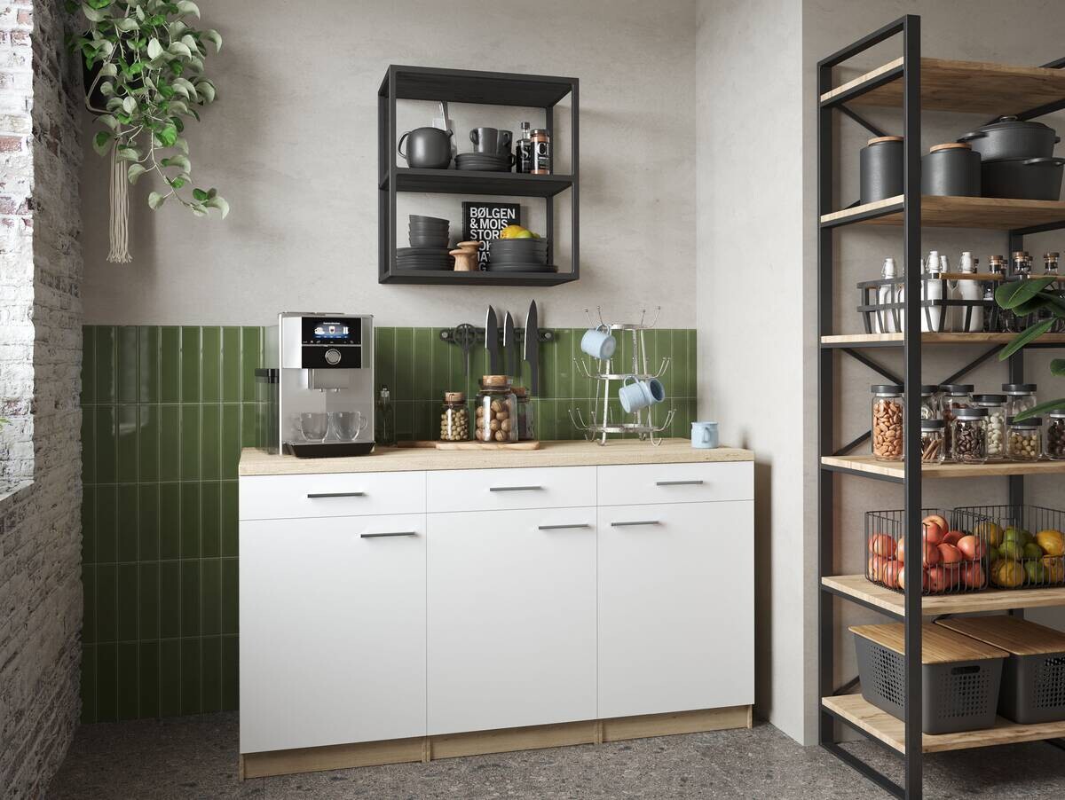 Anbauküchen-Set Merle weiß B/H/T: ca. 150x85x60 cm