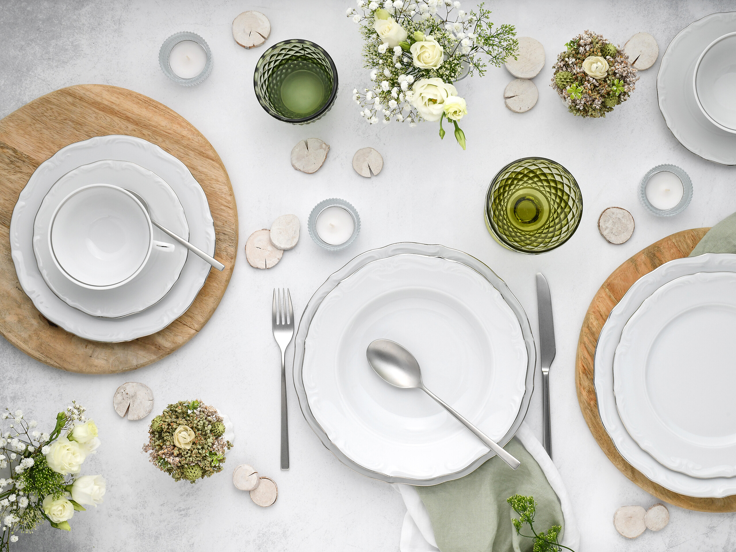 CreaTable Tafelservice Maria Theresia platin Porzellan 30 tlg.