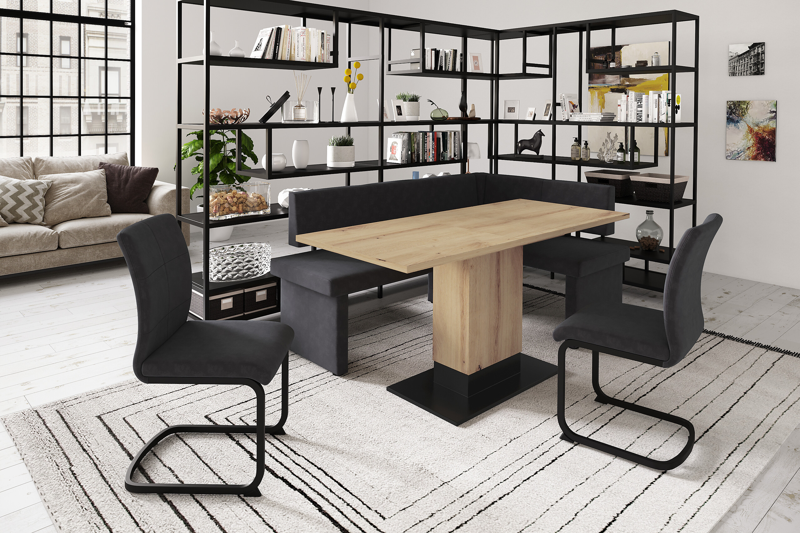 Esstisch LORENA Eiche Artisan Nachbildung braun B/H/T: ca. 120x76x80 cm