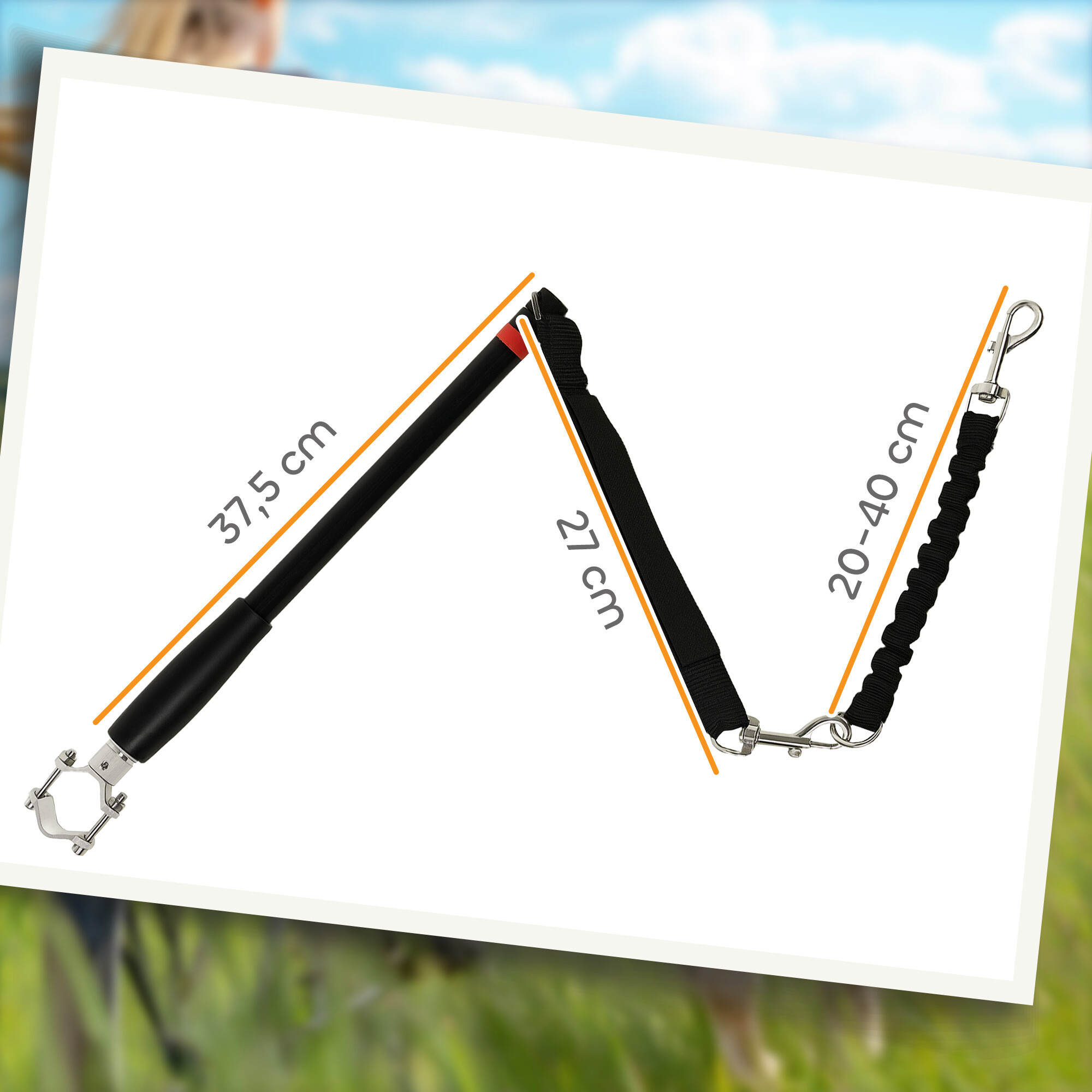 PawHut Fahrradleine für Hunde schwarz Stahl B/H/L: ca. 2x2x124 cm