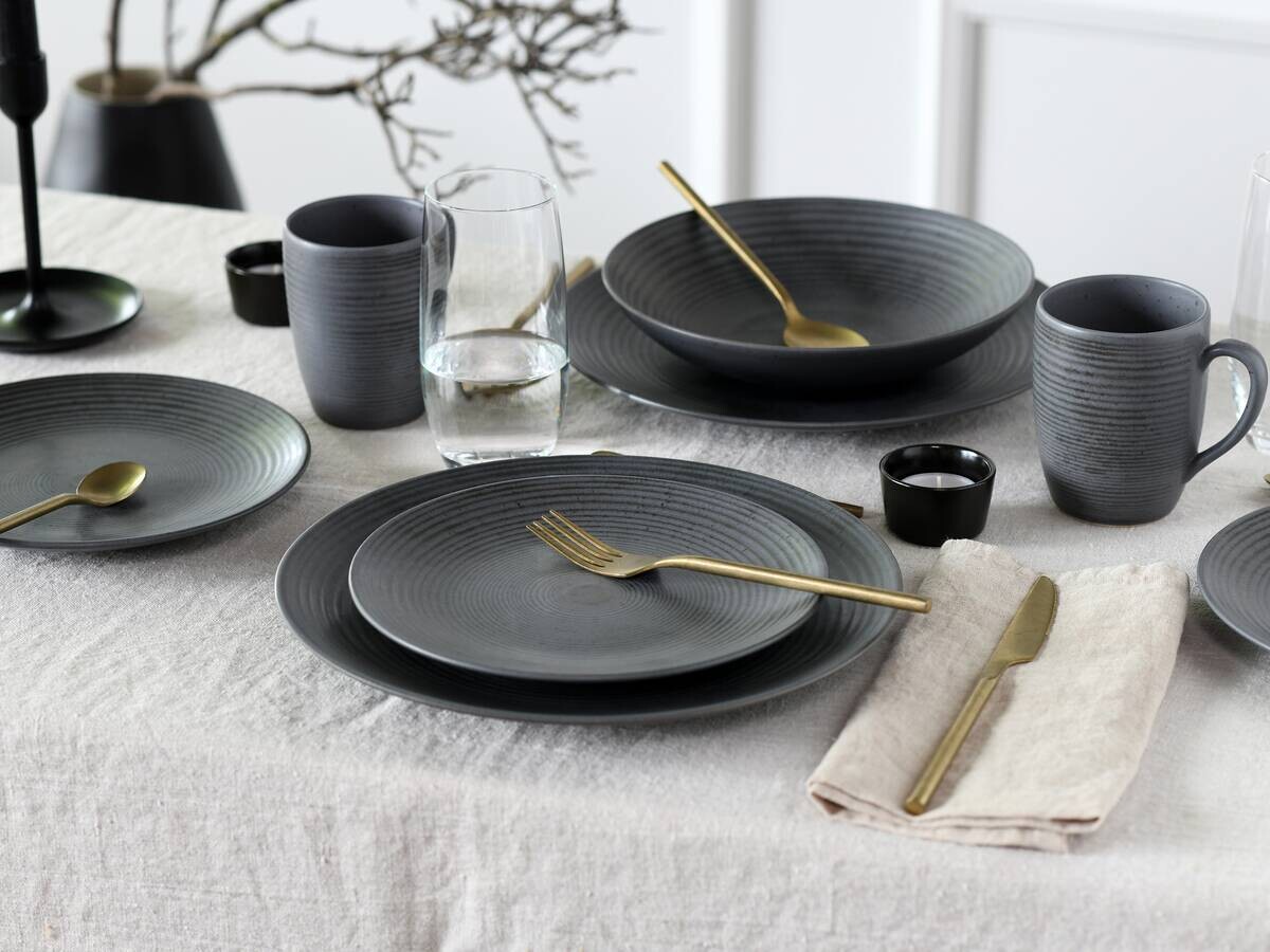 CreaTable Kombiservice Catania anthrazit Steinzeug 16 tlg.