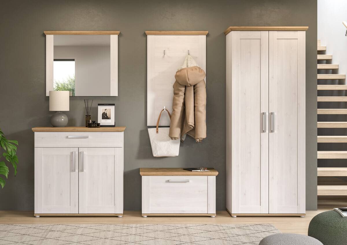 Garderobe Verona Sibiu Lärche Nachbildung Eiche Artisan Nachbildung B/H/T: ca. 285x196x39 cm