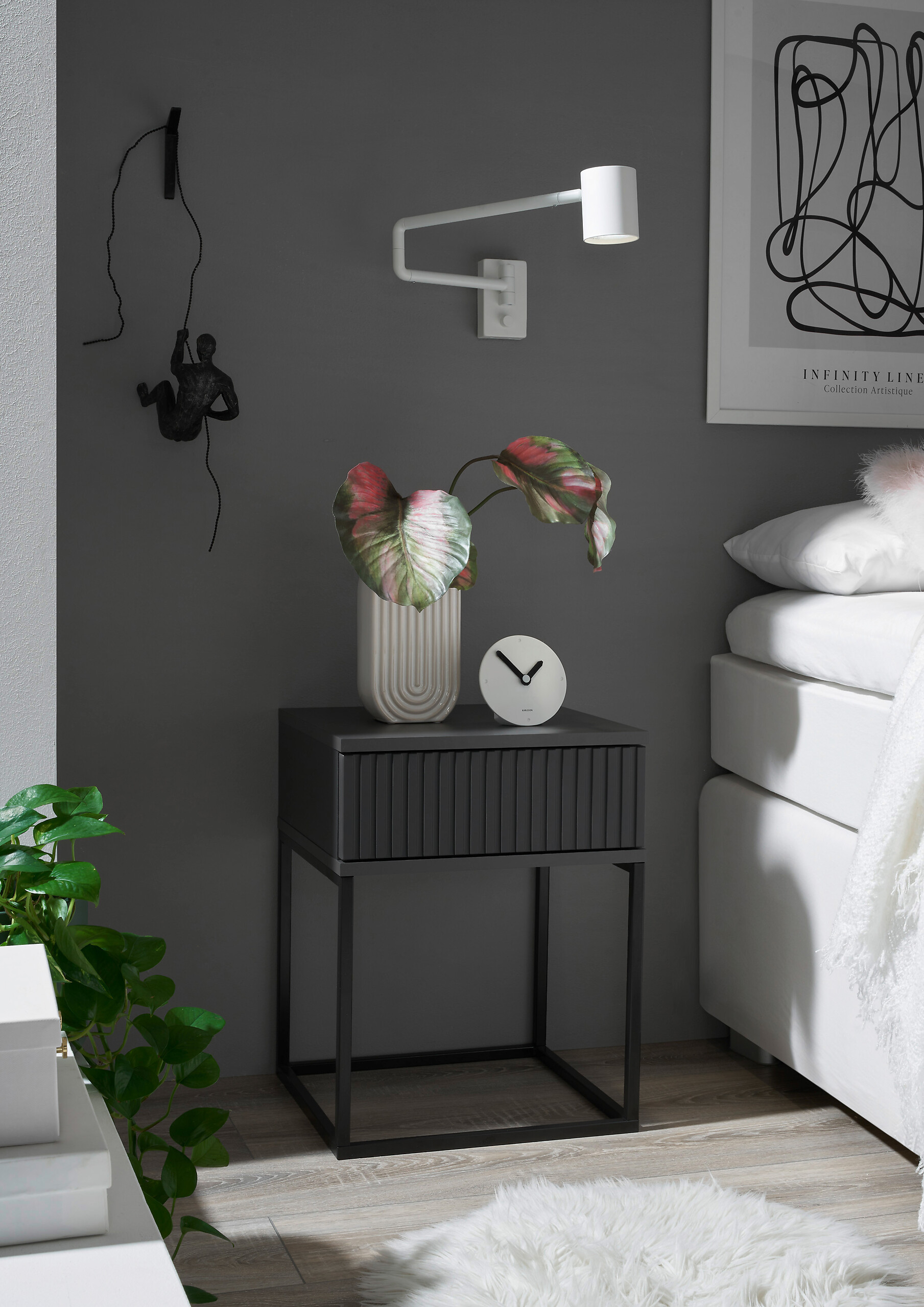 Nachtkonsole Marle Graphit B/H/T: ca. 40x52x39 cm