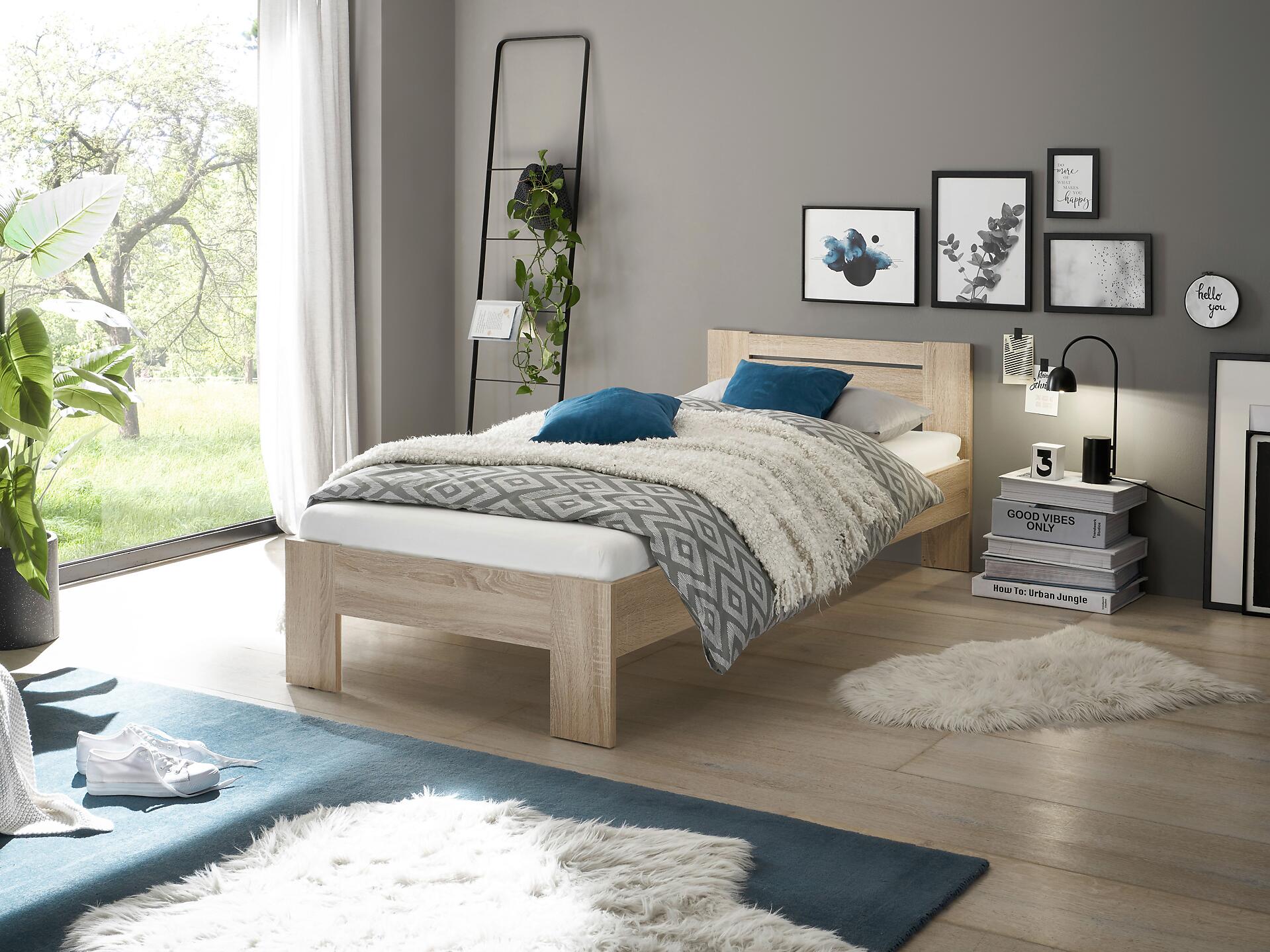 Futonbett Cannes Eiche Sonoma Nachbildung Liegefläche B/L: ca. 90x200 cm