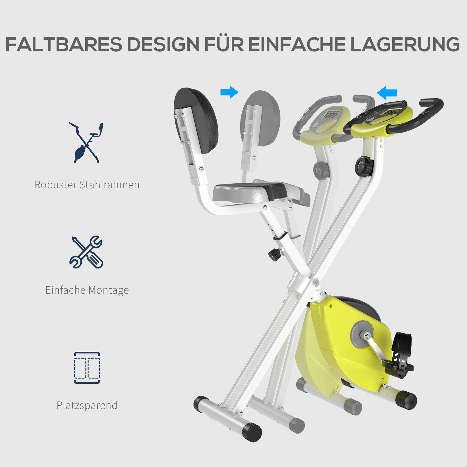 HOMCOM Fahrradtrainer weiß Stahl