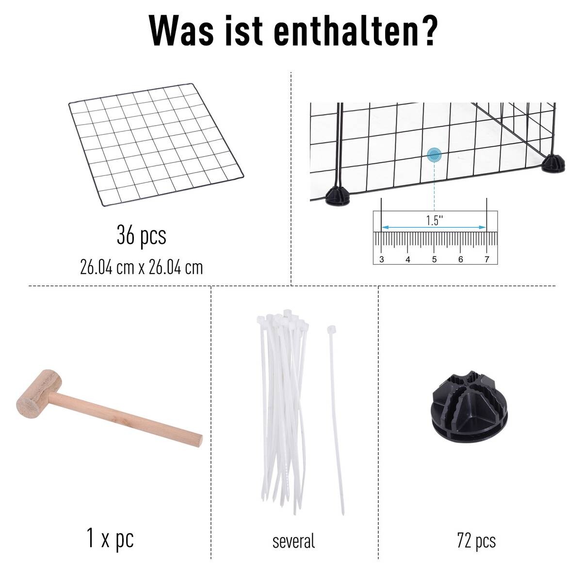 PawHut Laufgitter schwarz Metall B/H/L: ca. 73x73x146 cm